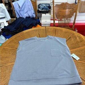 Men's Blueish Grey Sleeveless Tank Top
